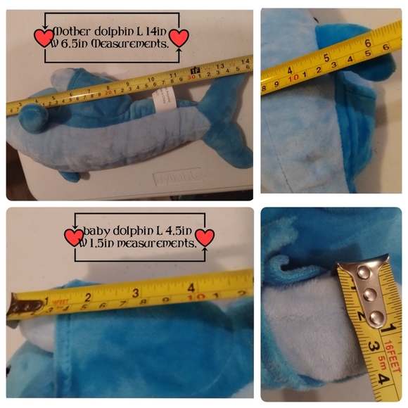 Fun Stuff 14" Dolphin Mother and Baby Plush Stuffed An Stuffed Animal - Picture 12 of 12